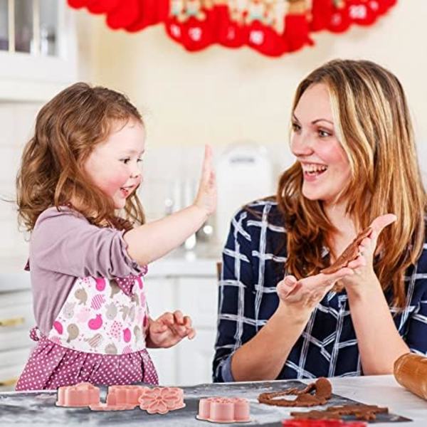 8 Blomstrede Kageforme, Blomsterformede Kageforme i Plast, Rosa Kageforme til Hjemmet og Køkkenet