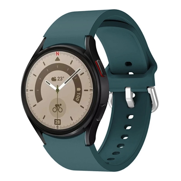 Silikoninen ranneke Samsung Galaxy Watch 6 5 4 44mm 40mm 45mm kellolle, korvaava ranneke Watch 6 4 Classic 47mm 43mm 46mm Pine green Watch 6 Classic 47mm