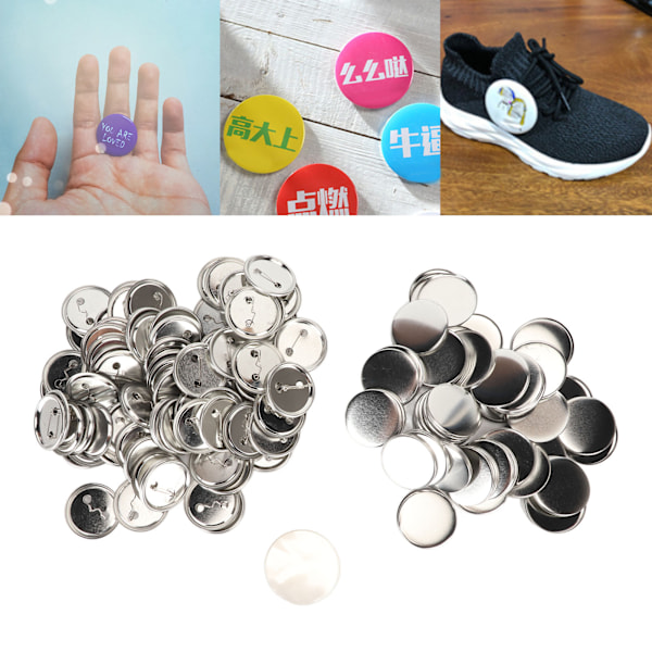 100 set knappnålsknappdelar tomma utjämning metall hållbara klämknapptillverkningstillbehör för märke hantverk DIY 50MM 50MM
