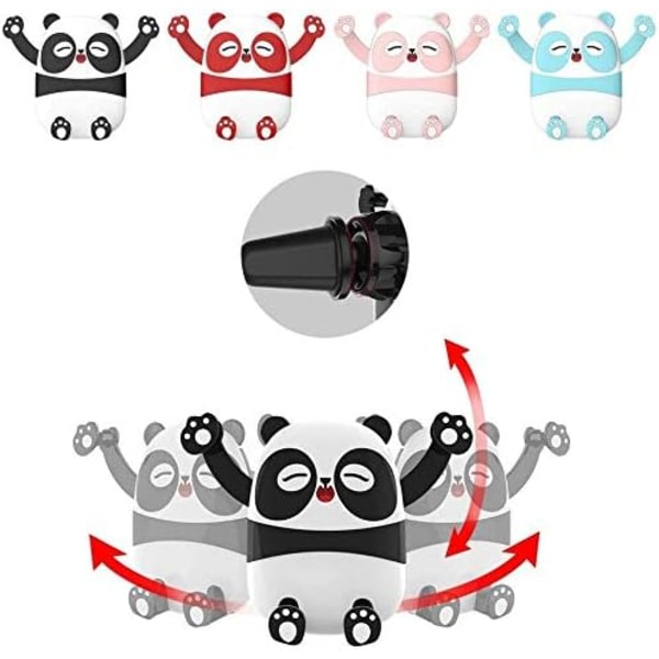CQBB Cartoon Cute Panda Bilhållare, Universal Bil Mobilhållare, 360 graders roterbar telefonhållare Gravity Air Outlet Bilfäste