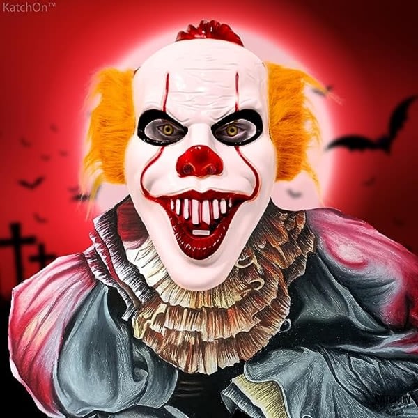 CQBB Halloween skrämmande clownmask - 3D-mask | Andningsbar Halloween Killer Clown Mask för barn