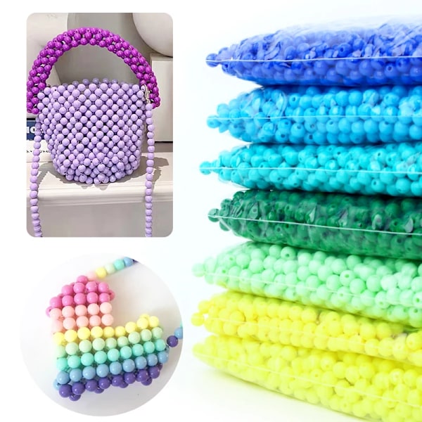 Candy Färg Akryl Runda Pärlor 3Mm-12Mm Lösa Bollar Spacer Pärlor För Sömnad & Smycken Tillverkning Vit 1 8mm 100st