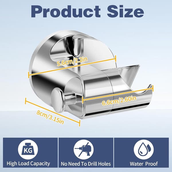 Justerbar Brusehovedholder - Sugekop - Håndbruserholder - Holdbart Materiale
