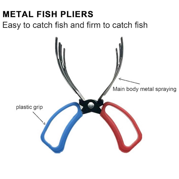2/3 Klor Fisk Grip, Fisk Hand Klo, Kontrolltång för Fisketillbehör, Rostfritt Stålklämma (3 Klor)