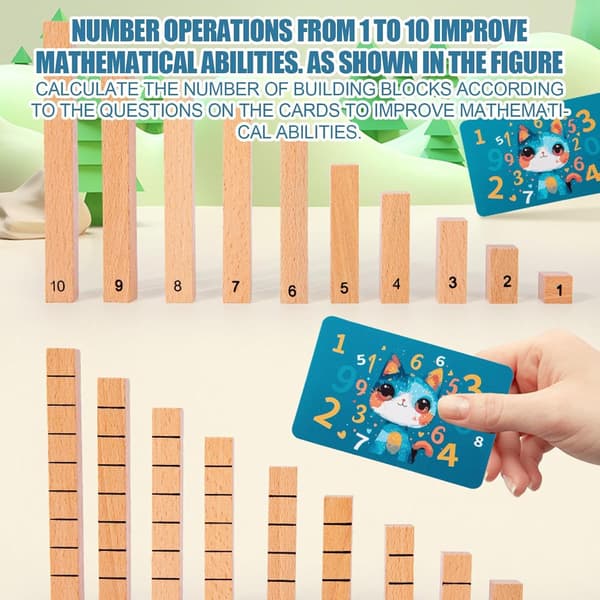 Træ Tælle Klodser til Børn Matematik, Børnehave Læringslegetøj