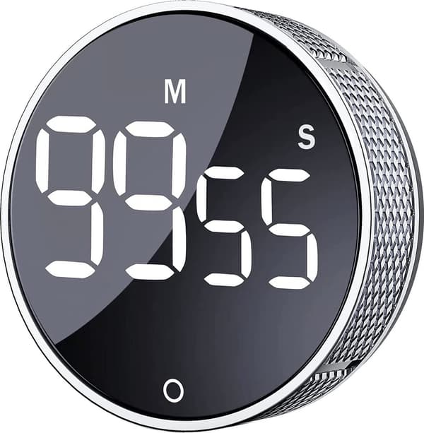 Digital kökstimer - Magnetisk timer - Duschklocka - Batterier ingår - Stoppur - Vridknapp - LED-display - Smart timer - Räkna upp - Räkna ner