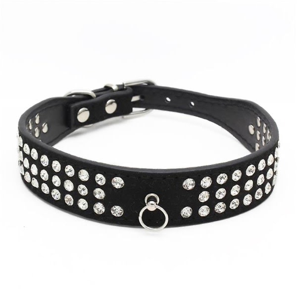 Pu Leather Pet Collar Chain Pink S