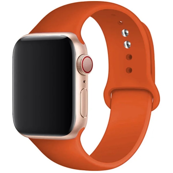 Silikonrem för Apple Watch Band 45mm 44mm 42mm 49mm 41mm 40mm 38mm correa armband iwatch Series 8 7 9 SE 4 3 5 Ultra 6 Orange 42 44 45 49 mm S-M