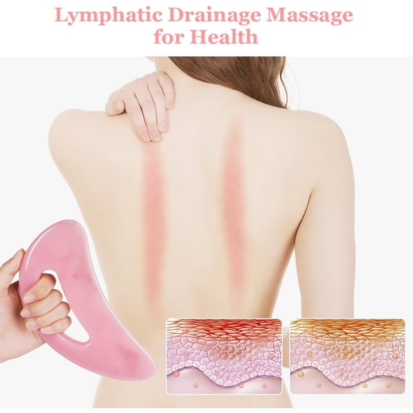 Stor Gua Sha-massager, Lymfatisk Dränage & Cellulitmassager för Ben, Ansikte, Rygg & Muskelsmärta Rosa-A