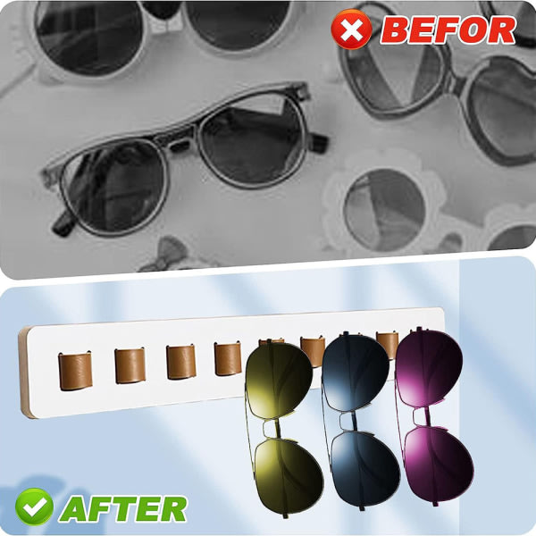 Förvaringsställ för solglasögon i trä Hängande platsbesparande solglasögonhylla för hembildsfärg