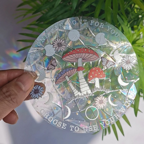 3D Regnbueeffekt Vindu Klistremerker Katt Stjerne Sol Blomst Dekor Diy Glass Kunst Veggklistremerker For Hjem Innredning Regnbue Prismeskaper RPS065
