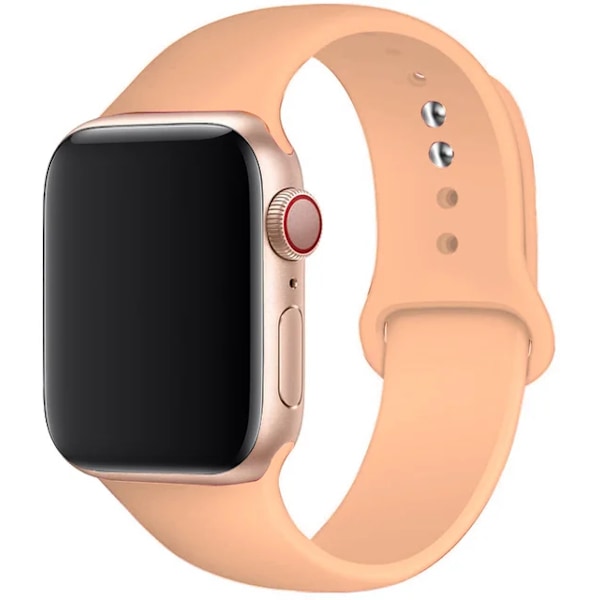 Silikone rem til Apple Watch Band 45mm 44mm 42mm 49mm 41mm 40mm 38mm correa armbånd iwatch Series 8 7 9 SE 4 3 5 Ultra 6 cantaloupe 38 40 41 mm M-L