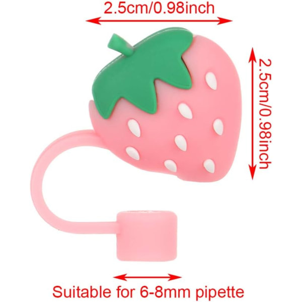 CQBB Silikonhalmpropp Dricksmössa Söt stänksäkra cap Återanvändbara tecknade pluggar Cover Cup Tillbehör (Cactus 4）