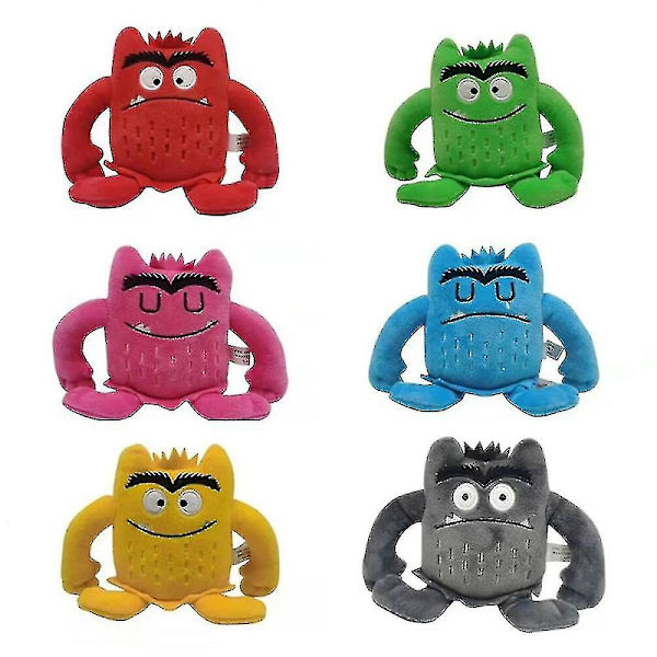 6 st/set Färgmonster Plyschdocka Peluche Baby Lugnande Färgkänslor Plushie Gosedjur För Barn Barn Födelsedag Julgåvor[C]
