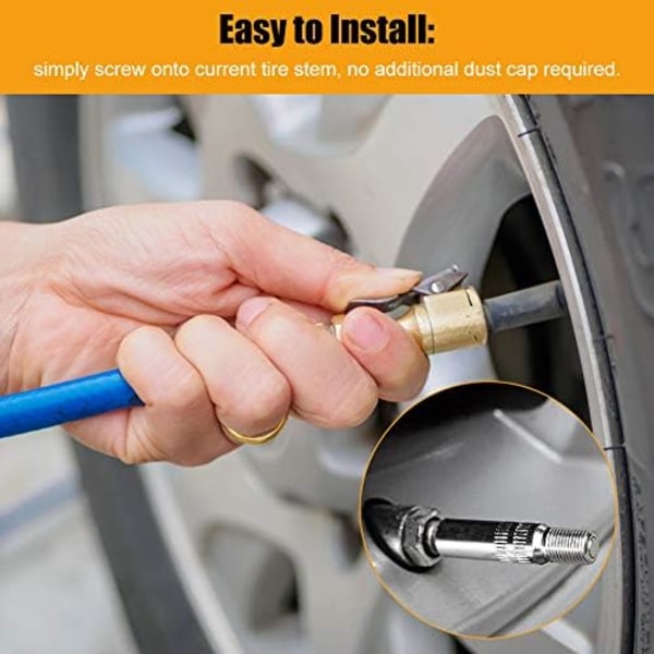 4 kpl venttiilin pidennysadapteria, Keenso Metal Automotive Wheel Valve Caps Stem Extensions Extender Car Truck Van Caravan, hopea