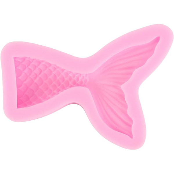 Silikoneform til bageform, fondant og slikfremstilling i form af en havfruehale, 2-delt sæt, stor & lille Pink Large and Small