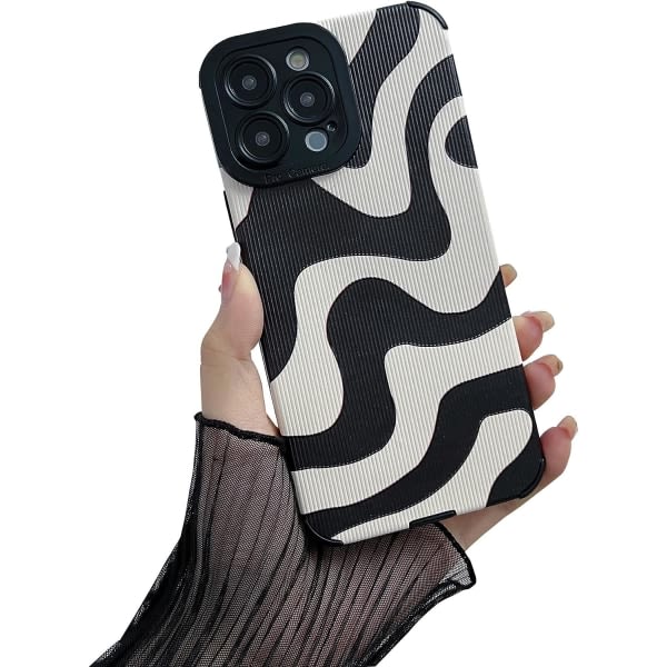 CQBB Kompatibel med iPhone 11 Pro Max Cute Wave Pattern Case för kvinnor, flickor, Mjuk TPU Anti-Bump Phone Case Zebra Mönster Design Case