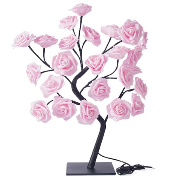 LED bordslampa lampor ros blomma träd USB nattlampor hem de b B one size