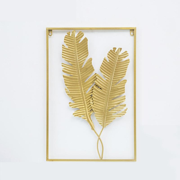 Järnitaide olohuoneen kotiin seinäkoriste metallilevy terassi seinäripustus, banaaninlehti 40*3*60cm