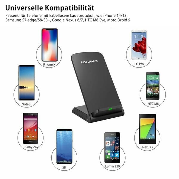 20W hurtigoplader trådløs induktiv QI-ladestation - Perfet-max