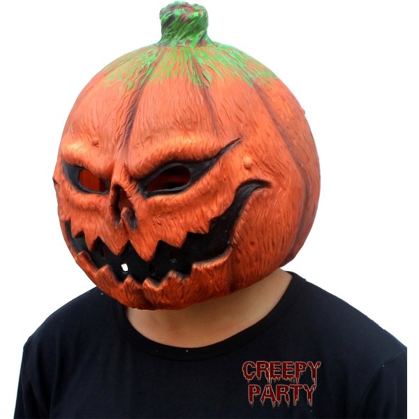 CQBB Deluxe Novelty Halloween Kostym Festrekvisita Latex Pumpkin Head Mask (Pumpkin)