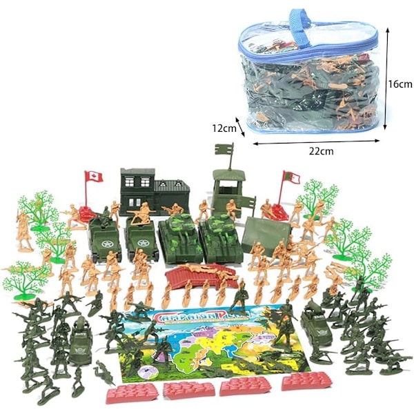 122 stk. mini soldatfigurer armé actionfigurer sæt militære spil mønster sæt militære soldater spil sæt børn armé soldater spil sæt 3+ 122 Bitar