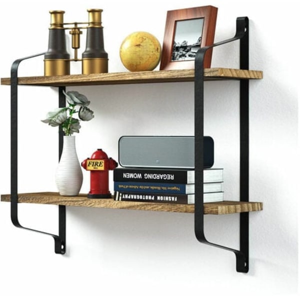 18*10*63cm 2-vånings flytande hyllor Display Hylla Fäste Vägg Hylla Rack Förvaring