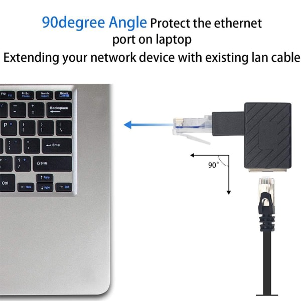 CQBB Pass-Through Ethernet Adapter, Hane till Hona Expansion Network Connector för datorer, bärbara datorer, routrar-Underbend