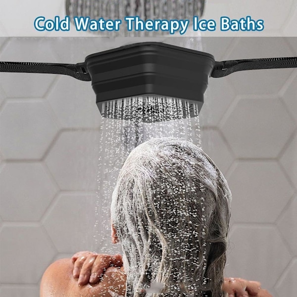 Breathe Arctic Ice Shower, Bärbar Isbadkar, Snabbkylande Silikonhink Black-a