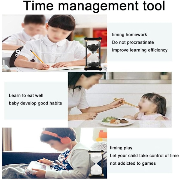 Tiimalasi, koristeellinen puinen tiimalasi, suuri tiimalasi 60 minuuttia