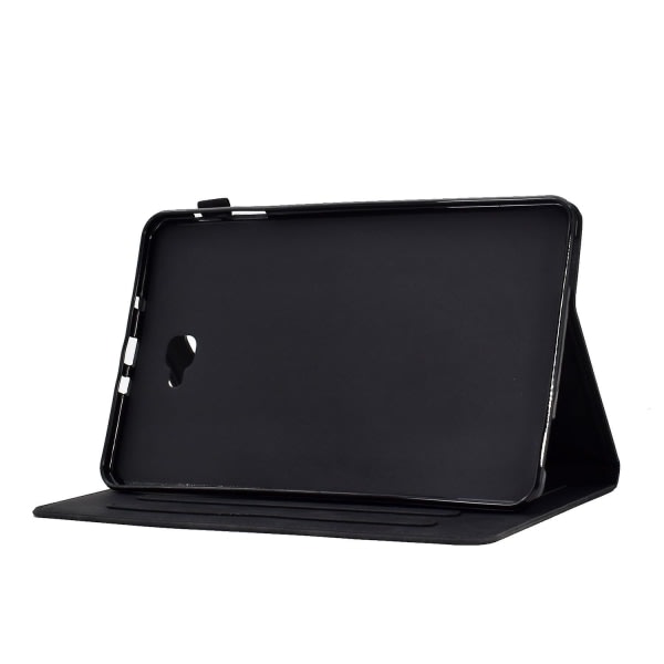 SQBB För Samsung Galaxy Tab A 10.1 (2016) T580 / T585 Stötsäkert cover Pu Läder Butterfly Blommönster tryckt case Svart