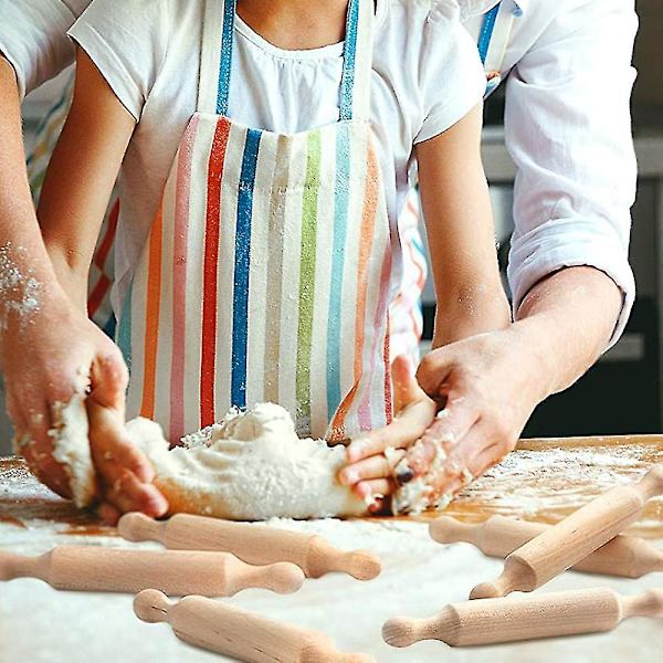 15 stycken minikavel av trä 6 tum lång köksbakrulle liten trädegrulle