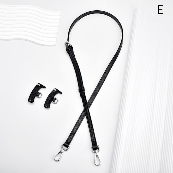 1Set Väskrem För Mini Punch-Free Läder Axelrem Svart Black