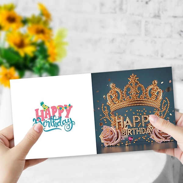 Handgjorda Diamantkonst Julgratulationskort-set, 12/8/6/4-pack, DIY Kristallkort HK044
