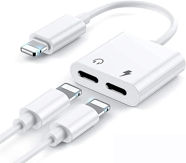 Hovedtelefonadapter kompatibel med Iphone Dual Splitter-D_max