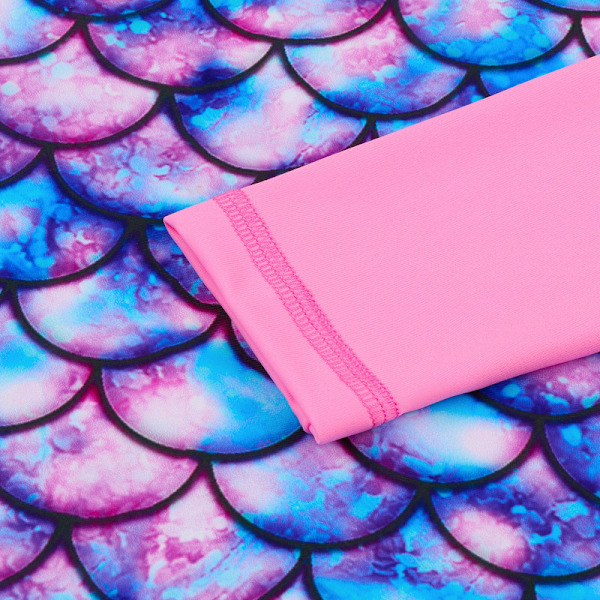 Flickor 2-delat Baddräktset Långärmad Utslagsbeskydd Baddräkt Rosa Pink 140