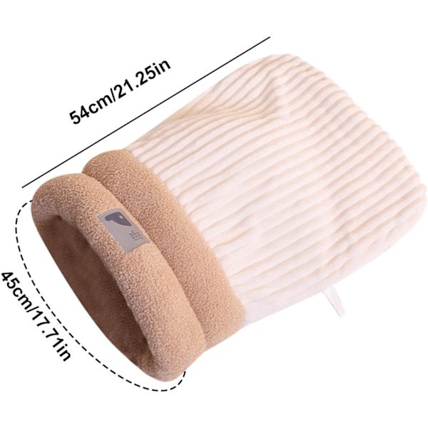 Plush Kattsäck, Tvättad Stor Kattsäng, Mysig Plushväska för Vintern Beige 36 x D 25 x H 25 cm