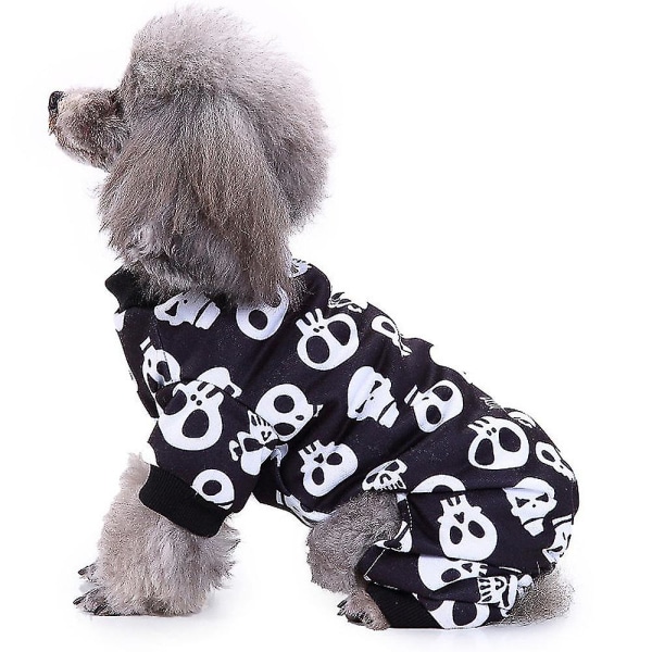 Skull Halloween Pet Sweater Husdjurskläder Hundkläder Stora hundkläder S
