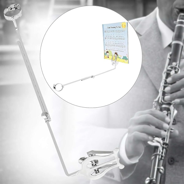 Musikklemme for treblåseinstrumenter, Sølv Klarinett Lyre Klemme-På Noteholder