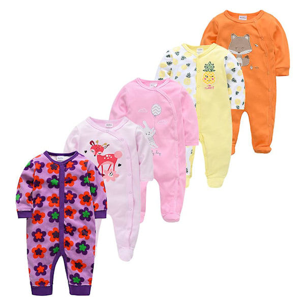 Forårs Baby Pyjamas Piger Drenge Jumpsuit 100% Bomuld Åndbar Blød Jumpsuit Army Grøn Army Green 0-3M