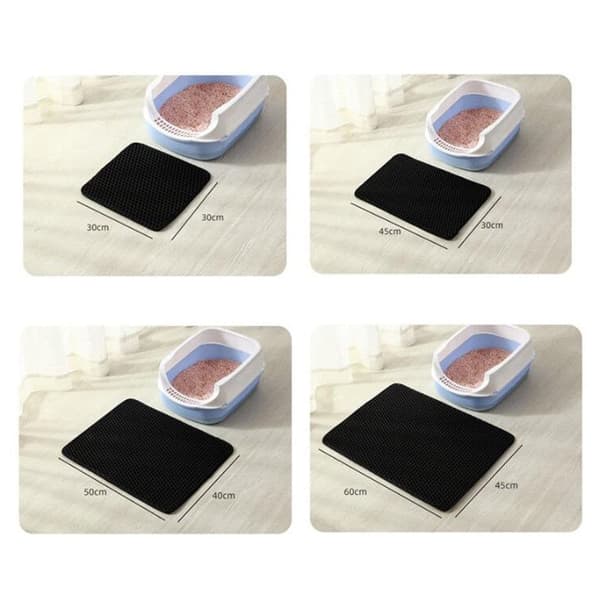 Cat Litter Mat with Honeycomb Design, Non-Slip and Waterproof, Multiple Sizes Grå 45*30cm