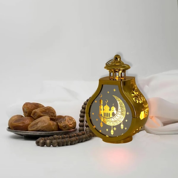 LED-Ramadan-lyhdyt - Koristeelliset Eid Mubarak -valot juhliin (1/2/4 kpl) gold