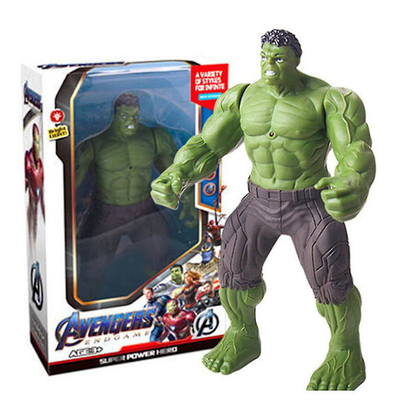 Marvel Avengers Spider-Man Iron-Man Actionfigur Captain America Superhjälte Leksak Med Ljus Skrivbordsdekoration Barn Födelsedagspresent The Hulk