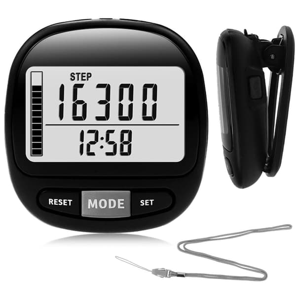 Lollanda 3D Pedometer - Large Screen, Precision Tracker for Steps, Distance and Calories