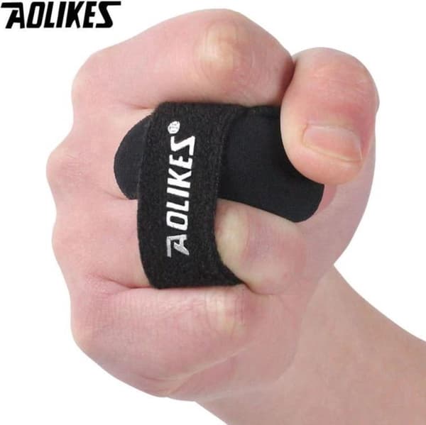 Go Go Gadget Brace: Fingerskinne til sport for voksne - Medium - Sort