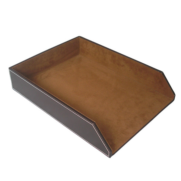 1 st brunt läder A4 pappersfack Business Office staplade ett lager