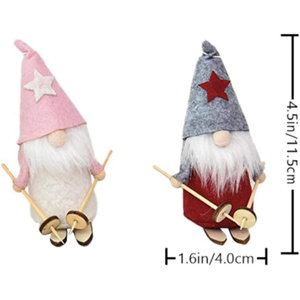 Gnome Julepynt Plys Tomte Dukke Figurer（2stk）