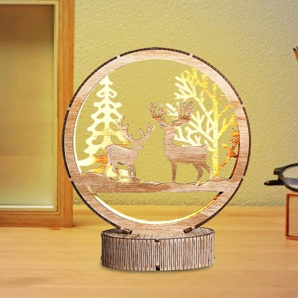 Jullampe | LED-lampe | Nattlampe | Bord | LED-julelampe | batteridrevet barnerom skrivebord kreativ LED-borddekorasjoner for gutter jenter soverom c