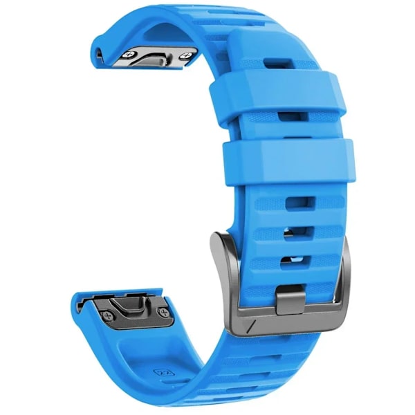 22 mm 26 mm silikonrem för Garmin Fenix ​​7X 7 Pro Solar/6X 6 Sapphire 5 5X Plus 3 3HR/Epix QuickFit WatchBand 1:1 Officiellt band style1 Sky blue style1 Sky blue QuickFit 26mm