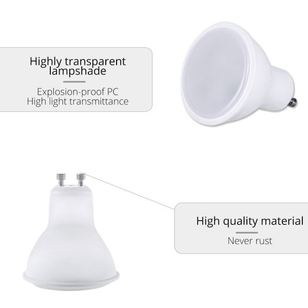 GU10 10W LED-lampa 2 st RGB+ Varmvitt Fjärrkontroll